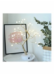 Generic Christmas Lights LED Copper Wire Lights Tree Lights 60 Lights Snowflake-Tree Lights White 33*4*17Cm