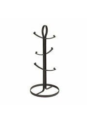 Spectrum Diversified Ashley 6 Holder, Kitchen Mug Tree Mug &amp; Teacup Storage Rack, Coffee Bar Accessory &amp; Kitchen Countertop Organizer, Black