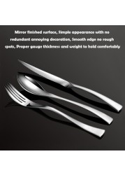 3 Pcs Set Stainless Steel Silver Cutlery Set Dinnerware Tableware Silverware Sets Dinner Knife And Fork Drop