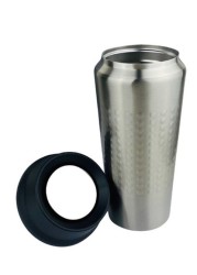 Thermal Cup Stainless Steel, Vacuum Insulated Travel Tumbler, Durable Insulated Coffee Mug, Thermal Cup with Double Partition SEALING Ring - 360ml (SILVER)