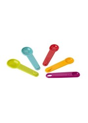 Joie Measuring Spoons, Assorted Colors, Imperial and Metric Measurements, 5-Piece Set