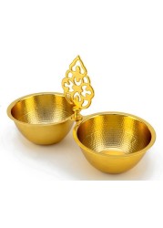 SHALLOW NUT BOWL WITH HANDLE-GOLD- BD-NUT-GS