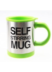 The Mohrim Automatic Self Stirring Mug Coffee Milk Mixing Mug Stainless Steel Cup Home Office Smart Mixer Cup (Green)