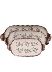 temp-tations Floral Lace Squoval Tray Set - 3 Piece - Black