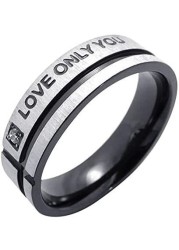 Generic Stainless Steel Love Only You W. Cubic Zirconia Couple Promise Ring Bk 7