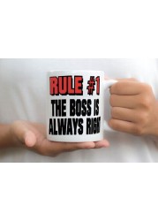 Giftmate Boss is Always Right Printed Ceramic Tea and Coffee Mug 320ml