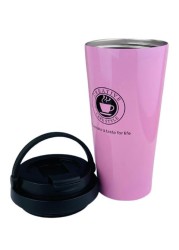 Thermal Cup Stainless Steel, Vacuum Insulated Travel Tumbler, Durable Insulated Coffee Mug, Thermal Cup with Double Partition SEALING Ring - 450ml (PINK)