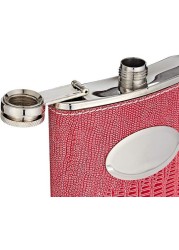 Praneel Hip Flask Steel Pink Color Leather Type