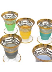 San Marco 6pcs Ice Cream Bowl Set Color Glass Shiny Gold- Made In Italy