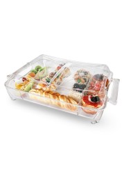 Al Hoora 39*30*10cm Clear Cutlery Box / Serving Divider Tray W/ Clear Cover Use For Sweets, Nuts, Dry Fruits, Cutlery &amp; Color Box