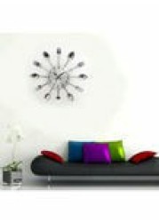 Voberry Stainless Steel Cutlery Wall Clock Silver 32Cm