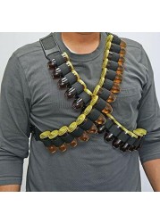 Fairly Odd Novelties Shot Ammo Bandolier w/ 28 Bullet Shaped Plastic Glasses with Lids Perfect Party Novelty Gift, Black