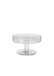 Al Hoora 17*17*H20cm Round Acrylic Cake Serving Clear Stand With Gold Pattern Clear Cover And Simple Round Knob And Box