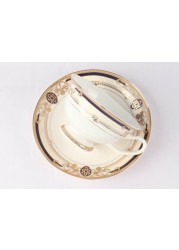 Lihan Best Porcelain Bone China 12 Coffee Cup Saucer Tea Cup Saucer High-Quality Gold Bone, Gift Package Suitable For Office, Restuarant, Living Room(180Cc)