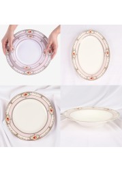 XIANGYU Dinner Set Porcelain Gold, 97pcs tea set; 10&#39;5 flat plate- (12) , 9&#39; soup plate- (12) 8&#39; flat plate- (12), 6&#39; flat plate- (12) &#39;6&#39; salad bowl- (12), &#39;tea pot (1set)- (1) Tea cup/Saucer(12set)