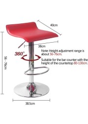 Alrm Adjustable Swivel Barstools, Pu Leather With Chrome Base, Pub Counter Chair (D-Red)