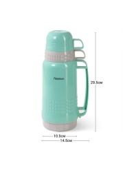 Fissman Vacuum Flask 1000 ml Aquamarine - Plastic Case With Glass Liner