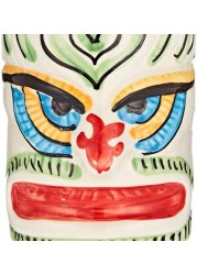 Arch Tiki Ceramic Cocktail Mocktail Juice Glass - White Tribal