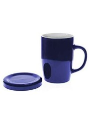 Generic 380ml Ceramic Mug With Cover Specially Designed For Tea Bags (Blue)