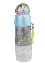 Unicorn Glass Water Bottle Blue 480ml