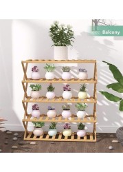 SKY-TOUCH Bamboo Shoe Rack Storage Home Folding Shoe Rack Affordable Shoe Rack Multi-Layer Storage Simple and Convenient (Size : 70cm)