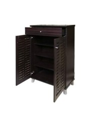 Homes R Us Hill Shoe Cabinet 77x39x119cm Chocolate