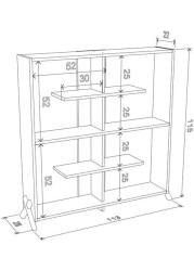 HomeCanvas KIPP Made In Turkey Modern Book Shelve for Living and Study Room (Walnut-Yellow)