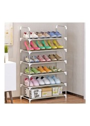 Generic 6-Tier Shoe Rack Grey 55x22x7centimeter