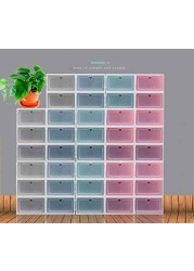 Other Clear Plastic Shoe Storage Transparent Stackable Organizer Box (Pink 24Pcs)