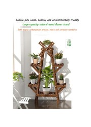 LINGWEI Wooden Made Anticorrosive Multifunctional Flower Stand Multilayer stand Pest control Wooden Shelf Rack Holder Planter Pots