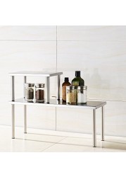 Cook N Home 2-Tier Stainless Steel Counter Storage Shelf Organizer, Rectangle