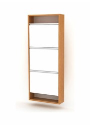 Wall Mounted Hide Shoe Cabinet Multicolour 124 x 50 x 15cm