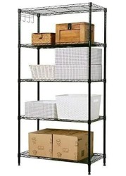 Generic 5-Tier Wire Shelving Bathroom Storage, Beone 5 Shelves Unit Metal Kitchen Storage Rack(Black)