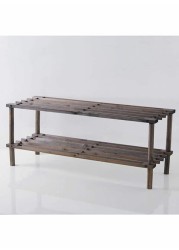 2-Tier Shoe Rack Brown