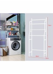 3-Tier Washing Machine Storage Shelve White 68*25*163cm