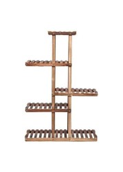 LINGWEI Multi-tier Solid Wooden Higher and Lower Plant Flower Pots Display Stand Holder Shelves For Garden Balcony Livingroom Patio Style-3