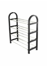 Generic 4 Layer Shoe Rack Black/Silver