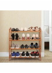 4-Tier Shoe Rack Organizer Natural Bamboo