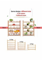 3-Tier Shoe Rack Organizer Natural Bamboo