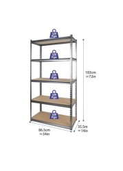 حامل 5 أرفف من تكتيكس - 86.5 عرض × 35.5 × 183 سم - TTX -329016