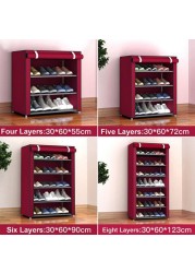 Generic-Non-woven Storage Shoe Rack Hallway Cabinet Organizer Holder 3/4/5/6/8 Layers Dustproof Assemble Shoes Shelf DIY Home Furniture