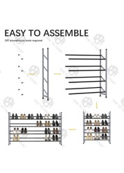 ONE TO FOUR 4-Tier Stackable Shoe Rack, Expandable &amp; Adjustable Shoe Shelf Storage Organizer 24 Pairs Shoe Tower