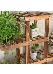 Ling Wei - Wooden Flower Rack, 5 Shelves, Indoor Plant Stand, Multi-Tier Floor-standing, Storage Rack for Balcony Living room