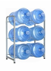 6-Compartment Metal Water Bottle Stand grey 79x63.5cm