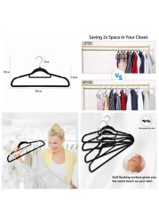 10-Piece Velvet Hanger, Non-Slip Hanger Space-Saving Hanger, Suit Hangers, Flat Design with 360&deg; Swivel Hook for Space Adaptive