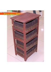 Ling Wei - Retro old style Creative Home Antique Decoration Classic Decor Wooden Cabinet With Baskets Brown