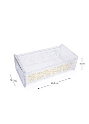 Al Hoora Acrylic Tissue Box With Golden Design