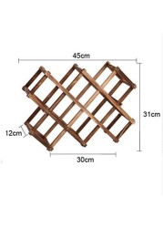 Generic Wooden Wine Rack Decoration Solid Wood Folding Wine Tray Pine Display Stand Creative Red Wine Wooden Shelf