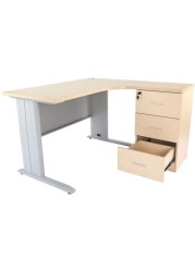 Mahmayi Stazion Modern Office Workstation Desk -W120Cms X D120Cms X H75Cms (Oak)