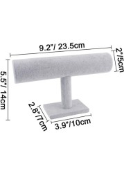 Generic Grey Velvet T-Bar Bracelet Necklace Jewelry Display Stand/Holder